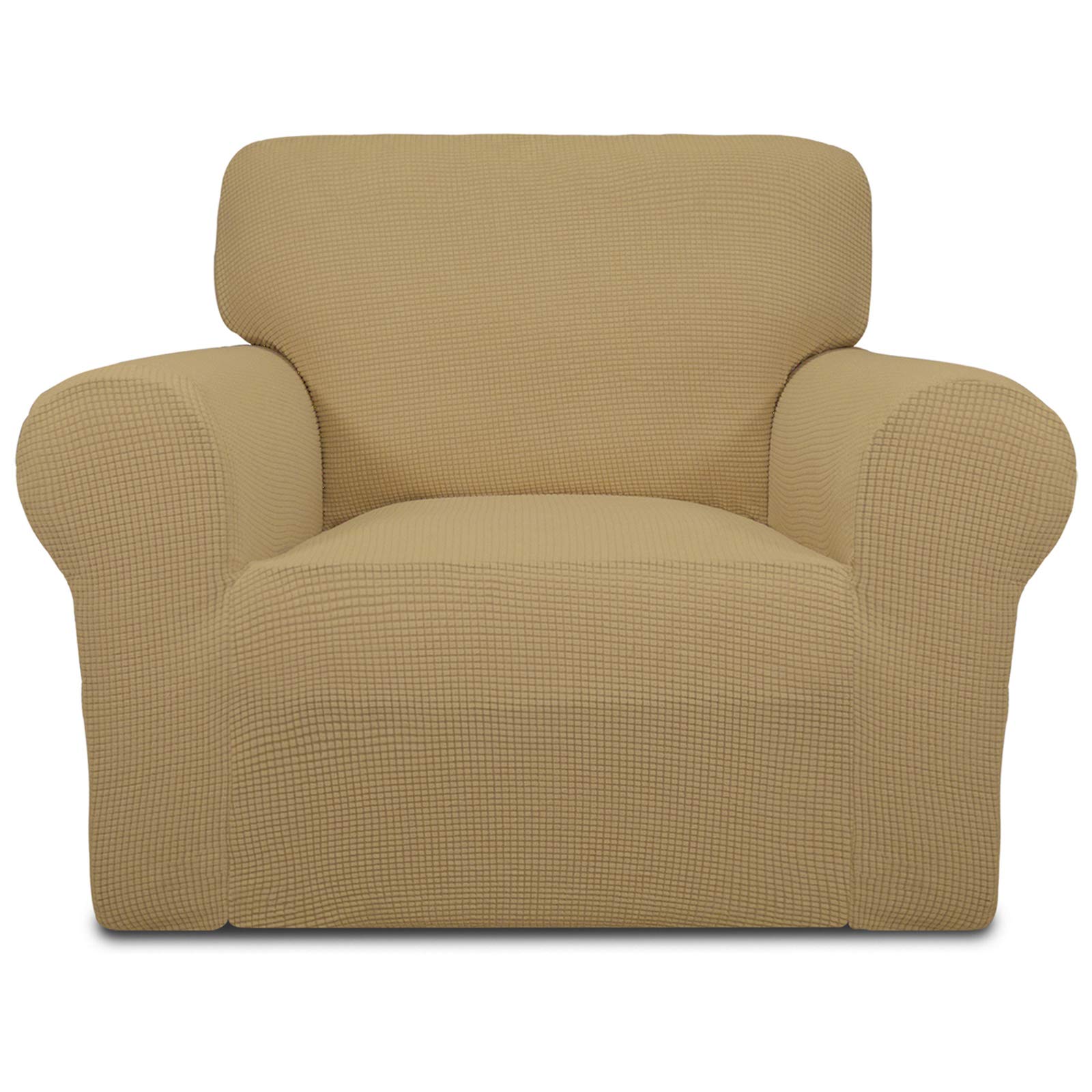 Easy-Going Stretch Chair Slipcover with Arm Washable Golden