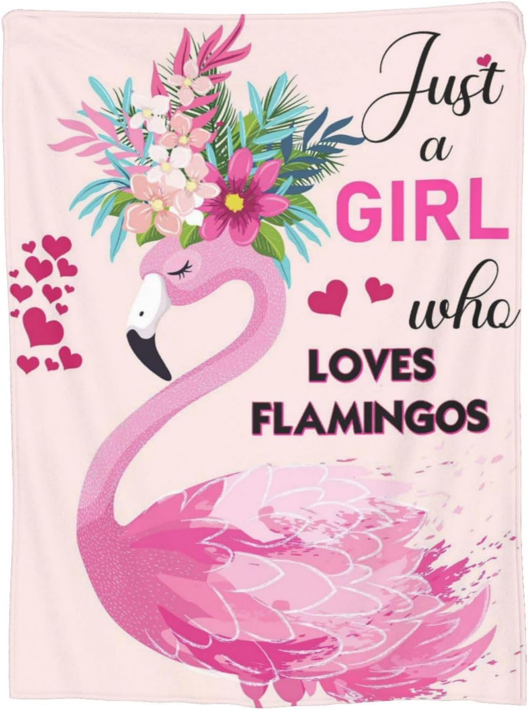 Just A Girl Who Loves Flamingos Blanket Cute Flamingo Decor Pink Throw Blanket Gifts for Girls Super Warm Soft Plush Lightweight Fleece Flannel Blanket Winter Bedding for Kids Women 50"X40" - Image 6