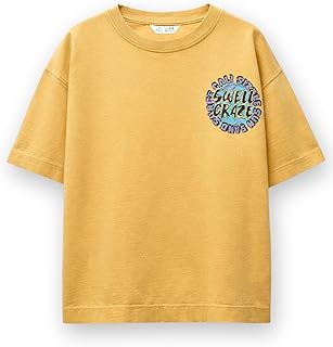 Alan Jones Clothing Boys Oversized Cotton Printed T-Shirt | Round Neck, Short Sleeves, Casual Wear Price In India