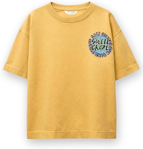 Alan Jones Clothing Boys Oversized Cotton Printed T-Shirt | Round Neck, Short Sleeves, Casual Wear