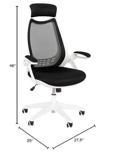 Miniatura 4 de Norwood Commercial Furniture Silla de trabajo contemporánea de escritorio de oficina totalmente ajustable con brazos abatibles para el hogar,
