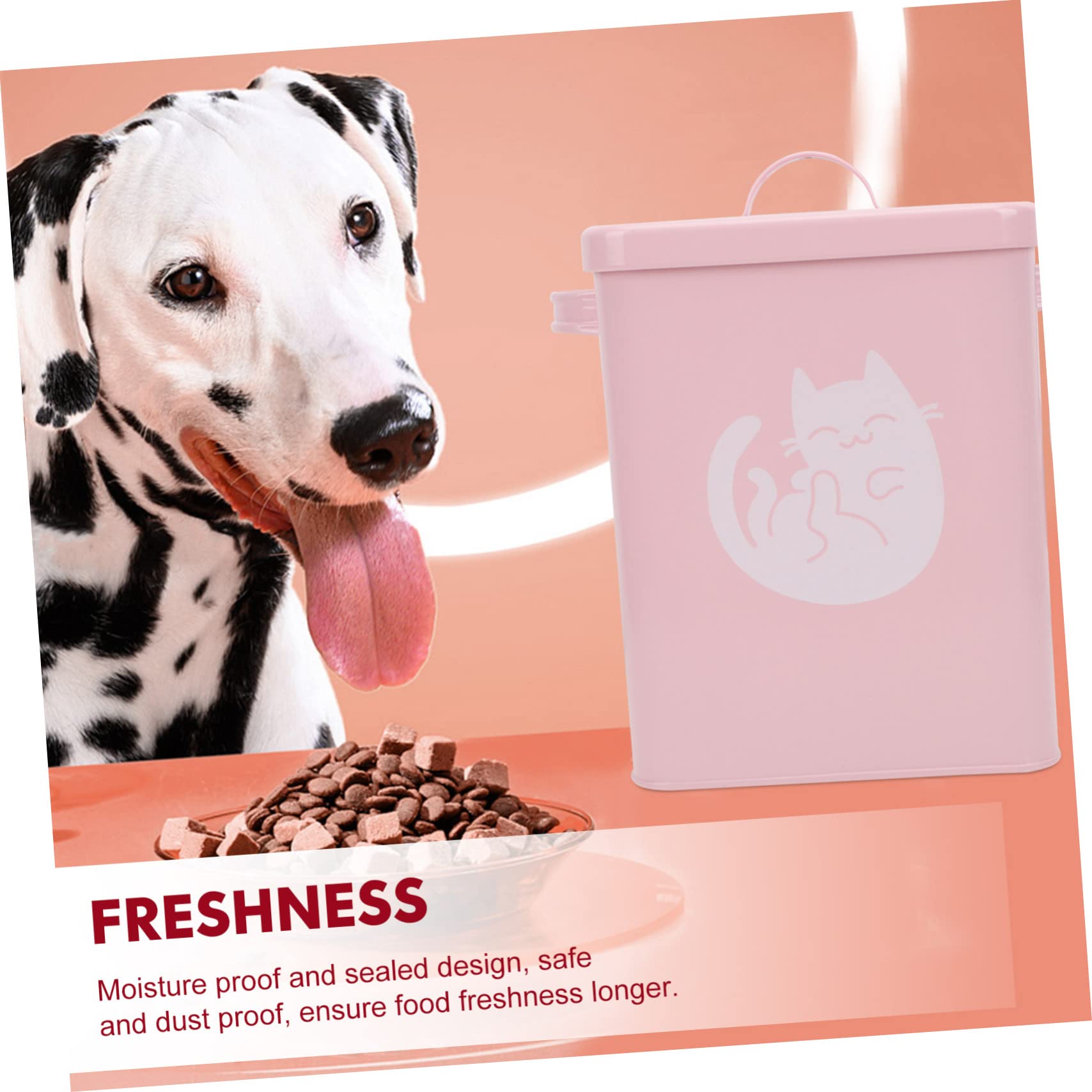 1juego Contenedor De Comida Para Mascotas Con Tapa Cubo Almacenamiento De Piensos Para Perros y Gatos Diseño Elegante y Prueba De Humedad Para Alimentos Secos y Snacks