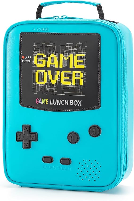 Kids Lunch Box Boy Insulated Lunch Bag Game Leather Thermal