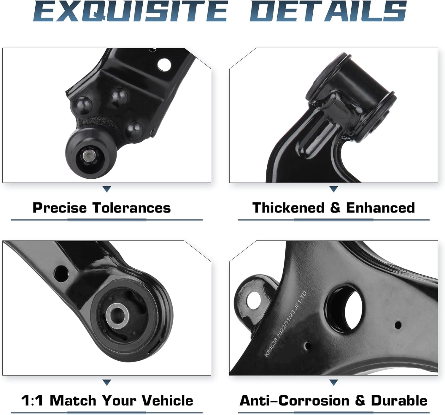 6pc Front Lower Control Arm with ball Joint Passenger & Driver Left Right Side Suspension Kit for Buick Allure Lacrosse for Chevrolet Impala Limited Monte Carlo for Pontiac Grand Prix 2005-2009