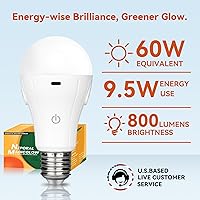 Vista 5 de Neporal MagicGlow Rechargeable Light Bulbs with Remote, 3 Colors Shift + Dimmable Battery Powered Light Bulbs, USB Rechargeable, A19 Standard