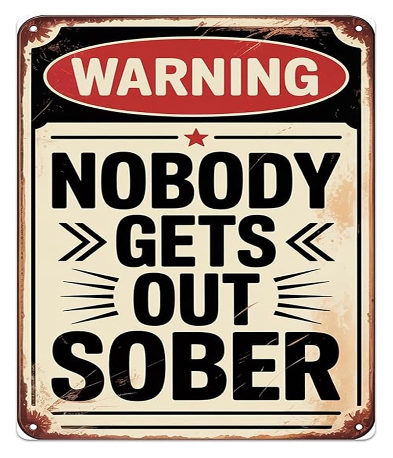 MQXFCZUX Novelty Bar Warning Sign Funny Humor Metal Tin Sign for Pub Man Cave Garage Game Room Drinking Theme Decor 8 X 12 in