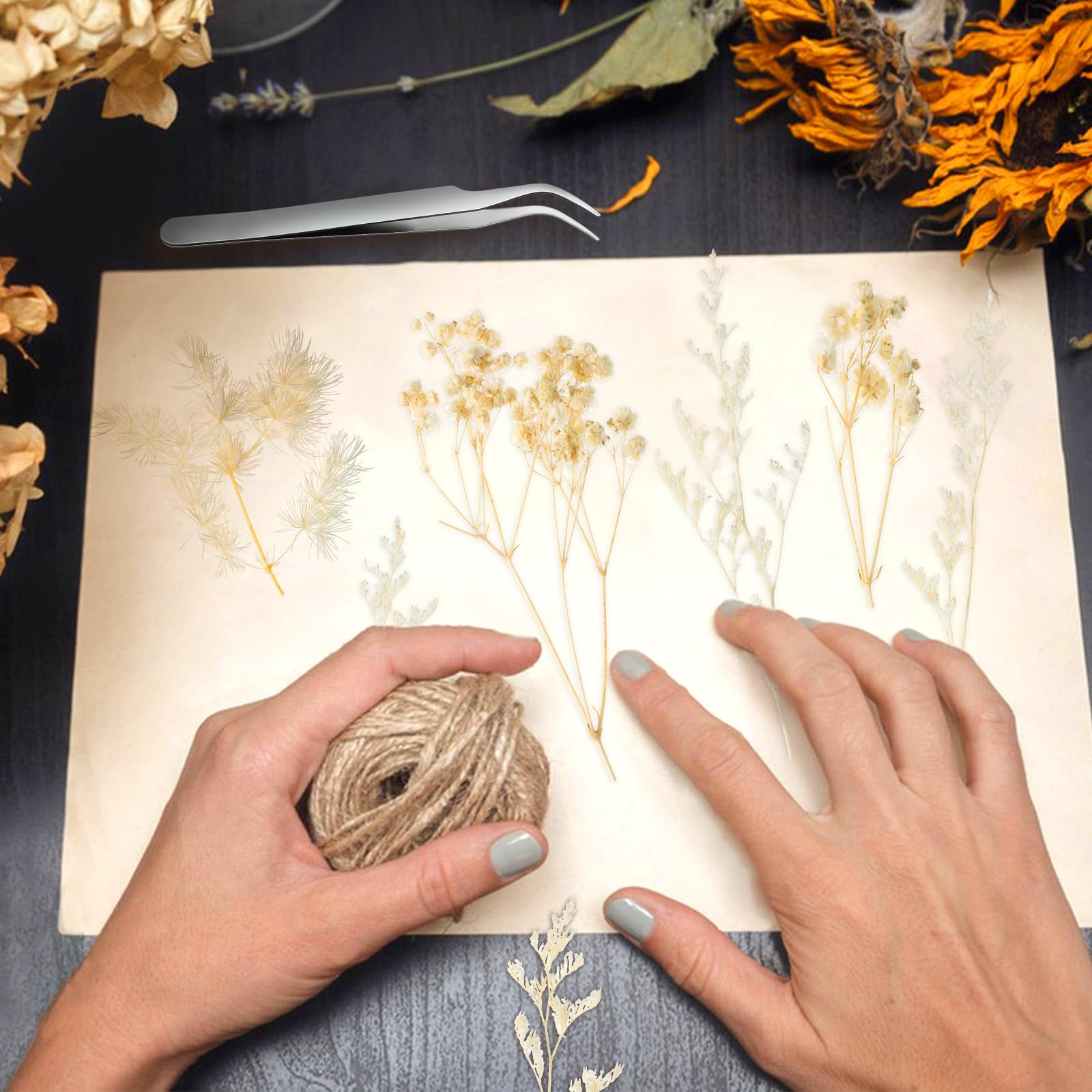 Fleurs Séchées Naturelles - Mélange Blanc Rouge Jaune - Pour Résine, Déco & DIY - 12