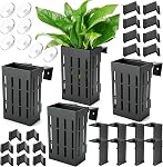 Upgraded Aquarium Plant Holder with Hooks and Suction Cups for Fish Tank Aquaponic Plants Cultivation and Aquascape Decorations (Black)