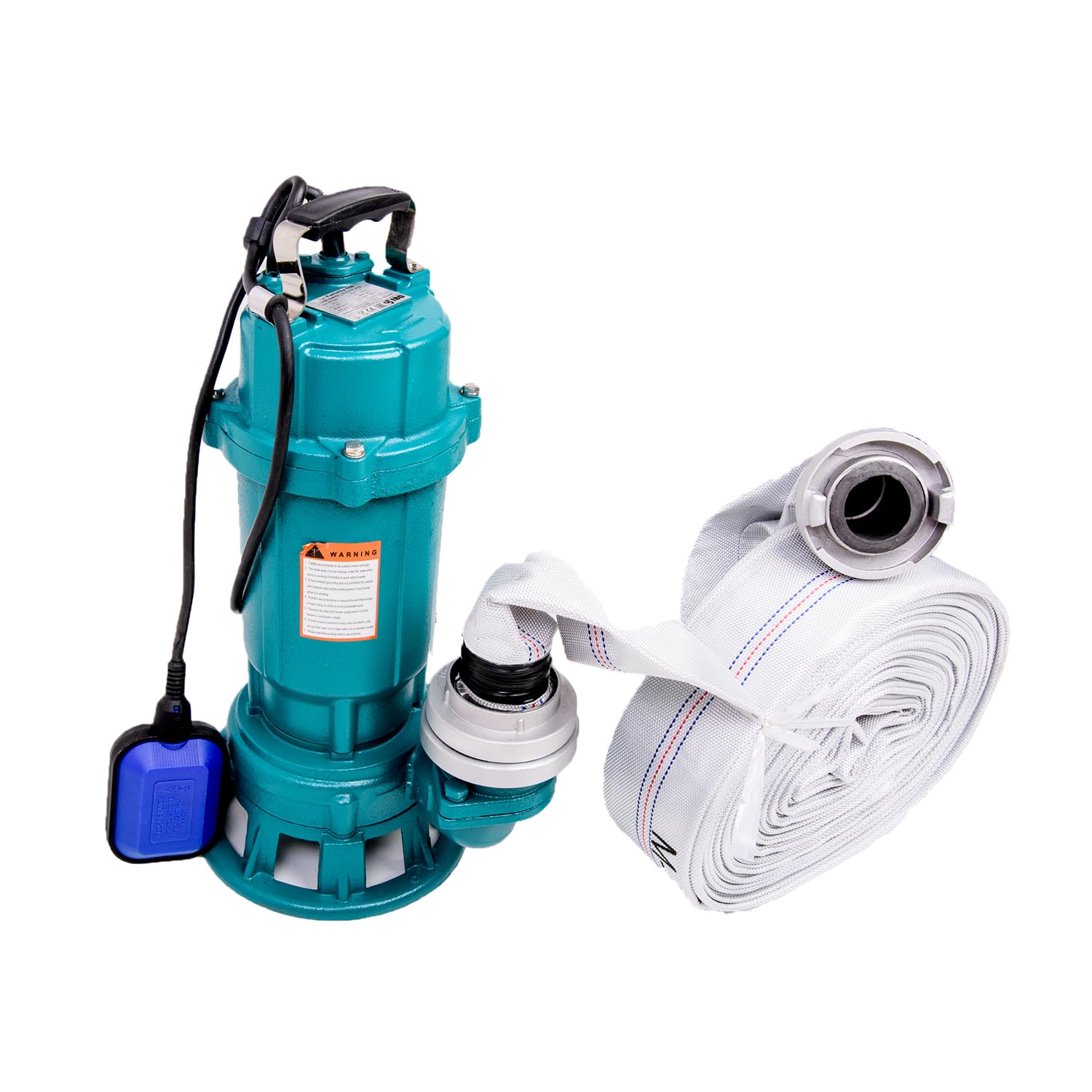 Schmutzwasserpumpe 24000 L/Std Fäkalienpumpe 20M oder 30M Schlauch Storz C Kupplung Fäkalienpumpe 400 L/Min 1500 W Tauchpumpe Cutter Schwimmerschalter (mit 30 M Pumpe)
