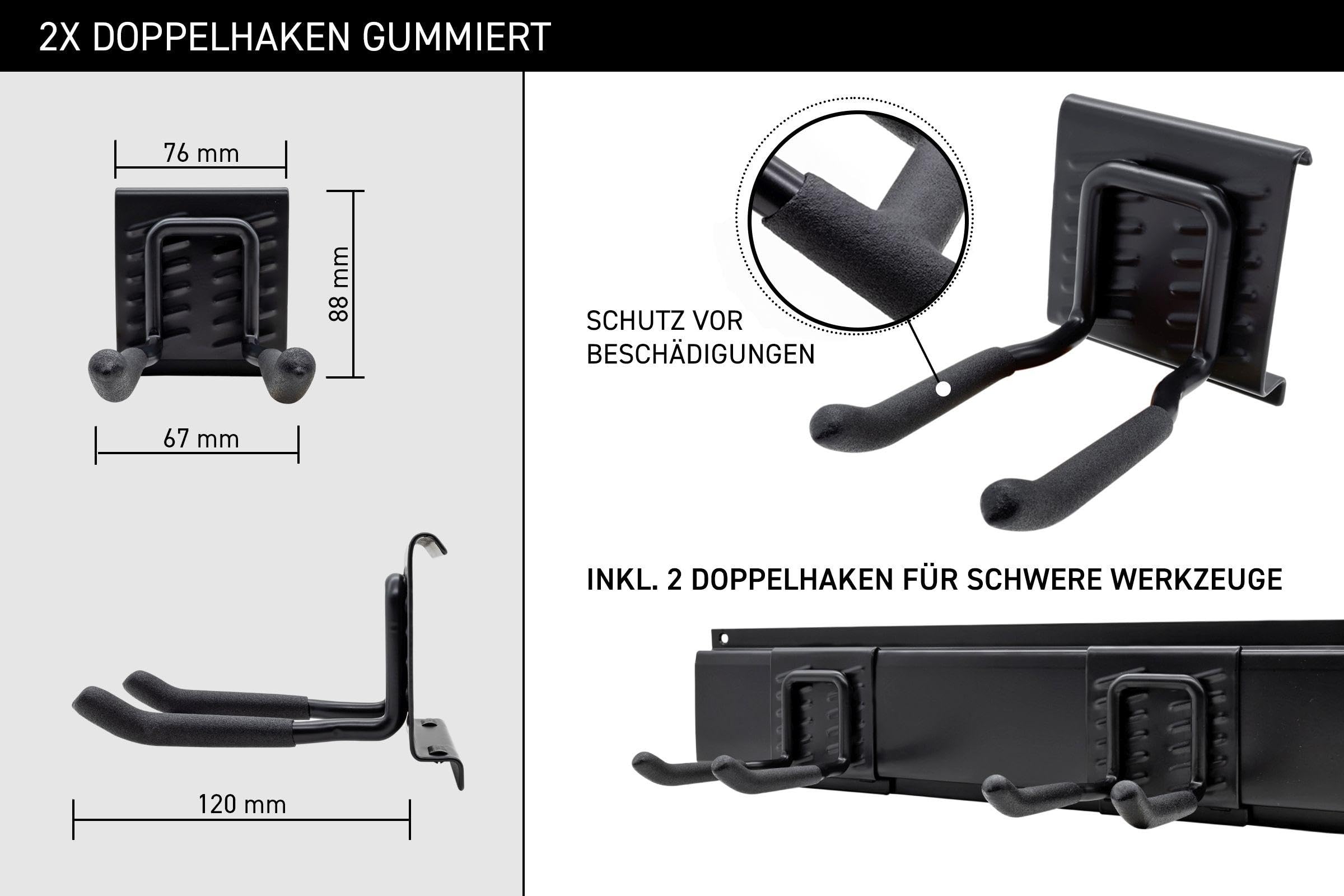 GALLUNOPTIMAL 36-Piece Device Holder Set consisting of 3 Steel Rails + 7 Holders + 2 Nylon Velcro Loops and mounting Material - Image 4
