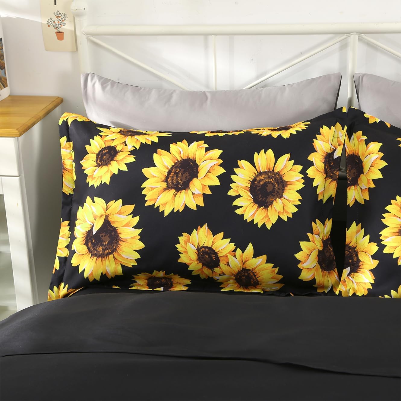 Wowelife Sunflower Bedding Set - 5 Piece Floral Bag in a Bag, Full Size Comforter Set for Girls with Comforter, Flat Sheet, Fitted Sheet and 2 Pillowcases - Image 7