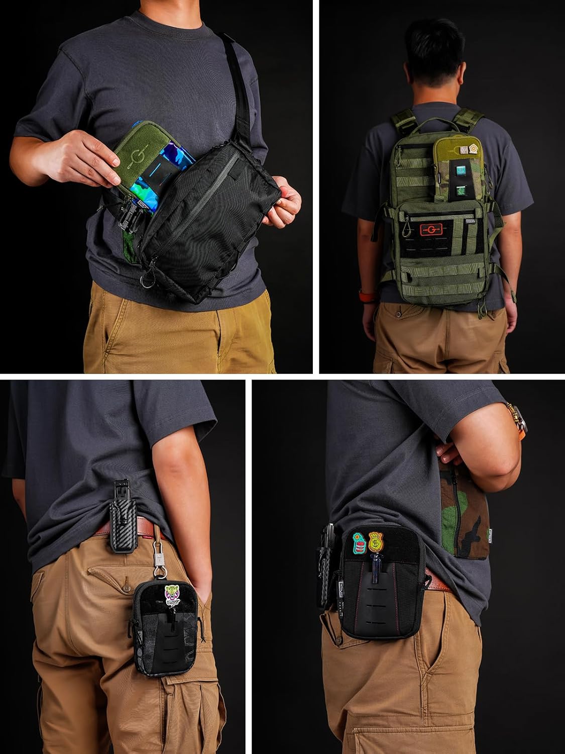 TACTICAL GEEK Block K EDC Compact Waist Pouch, Utility Pocket Organizer with Cache Pad, Nylon Zippers Tool Pouch, Multi-Purpose Small Gadget Organization for Daily Carry - Image 8