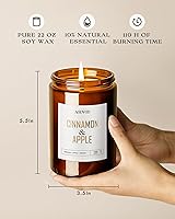 Vista 3 de AOOVOO Velas de canela de manzana, velas perfumadas de 22 onzas, vela de aromaterapia, vela de soja para el hogar perfumada