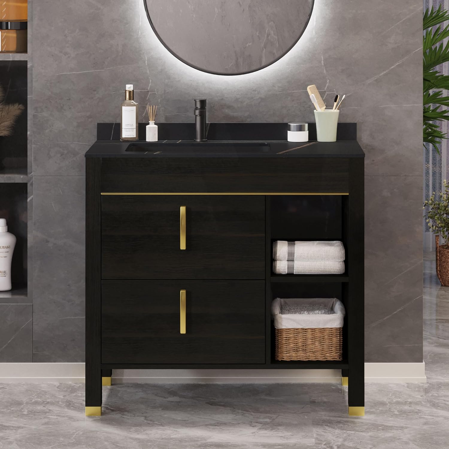 Amazon.com: DWVO Bathroom Vanity with Sink Combo, 36 Inch Bathroom Sink ...