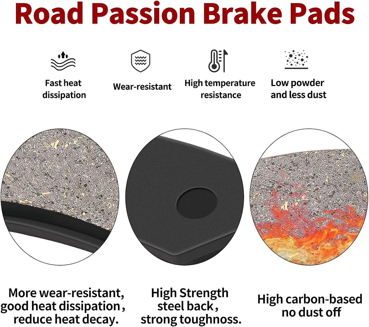 Road Passion Brake Pads Front and Rear for SUZUKI GSXR 600 1997-2003 / GSX1300 R Hayabusa 1999-2007/ GSF1200 SK/K Bandit 2001-2005 GSXR750 W/T/V/X 1996-1999 /GSXR 600 1997-2003/TL1000S 1997-2001