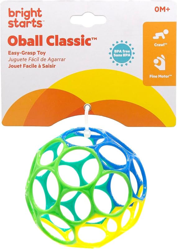 Bright Starts Oball Classic ball is easily caught in blue-green color