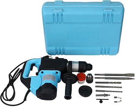 Rotary Hammer 1100WBlue + Black 1-1/2" SDS Plus Rotary Hammer Drill 3 Functions