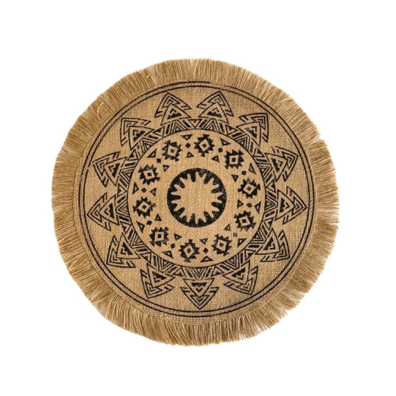 Napperons ronds coton lin tapis de table antidérapant lin jute