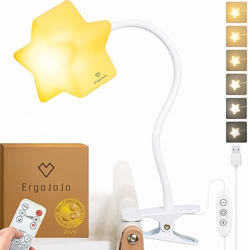 LED Clip On Star Light, Warm & Dimmable Desk Light,