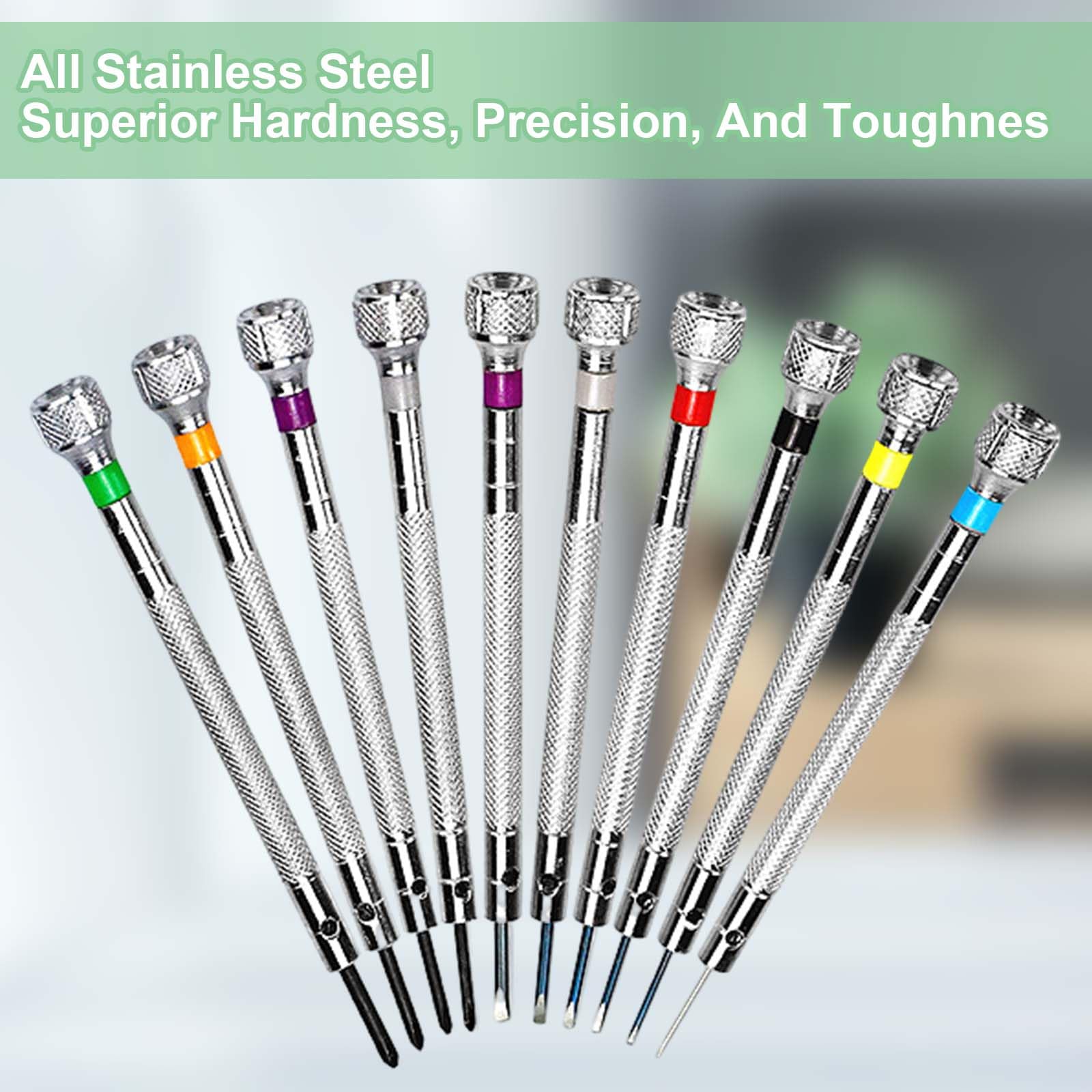 Watchmaker's Screwdriver Set, 10 Pcs 0.6-1.6 mm Precision Screwdriver Set - Image 4