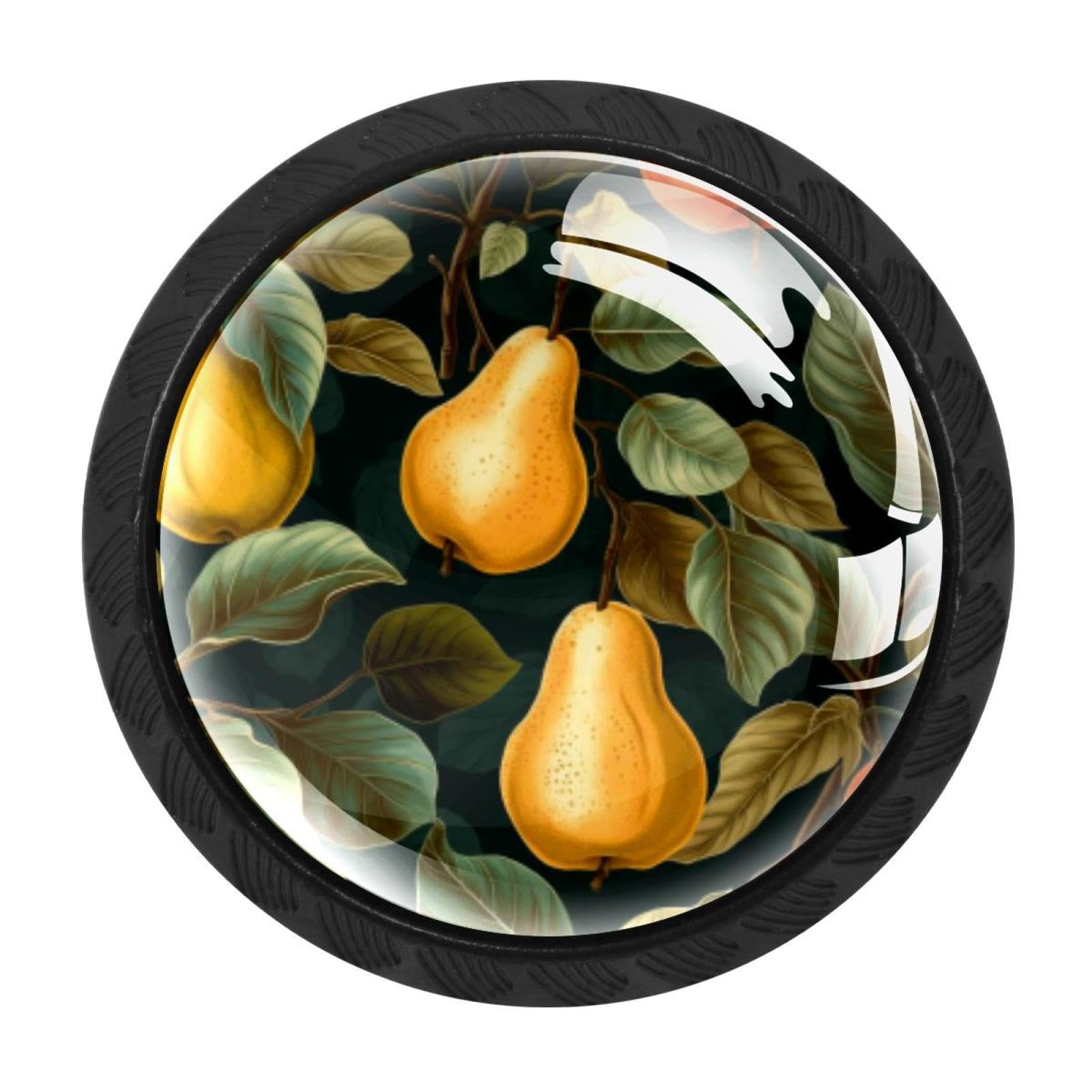 CHENZZZZ 4 Pieces Thanksgiving Pear Kitchen Cabinet Knobs Drawer Knobs Dresser Knobs Black Knobs Drawer Pulls Dresser Drawer Handles Knobs for Dresser Drawers