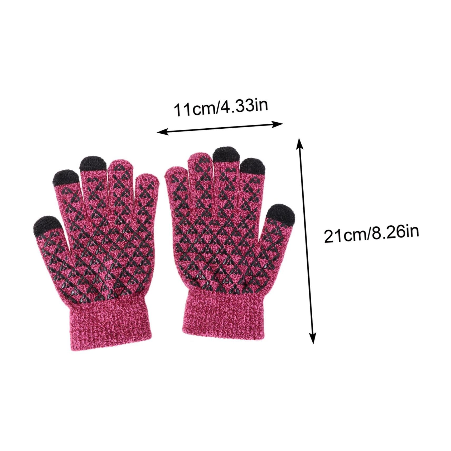 Didiseaon Gloves Hat Scarf Set Knitted Hat Warm Neck Scarf Perfect for Cold Weather Activities Red