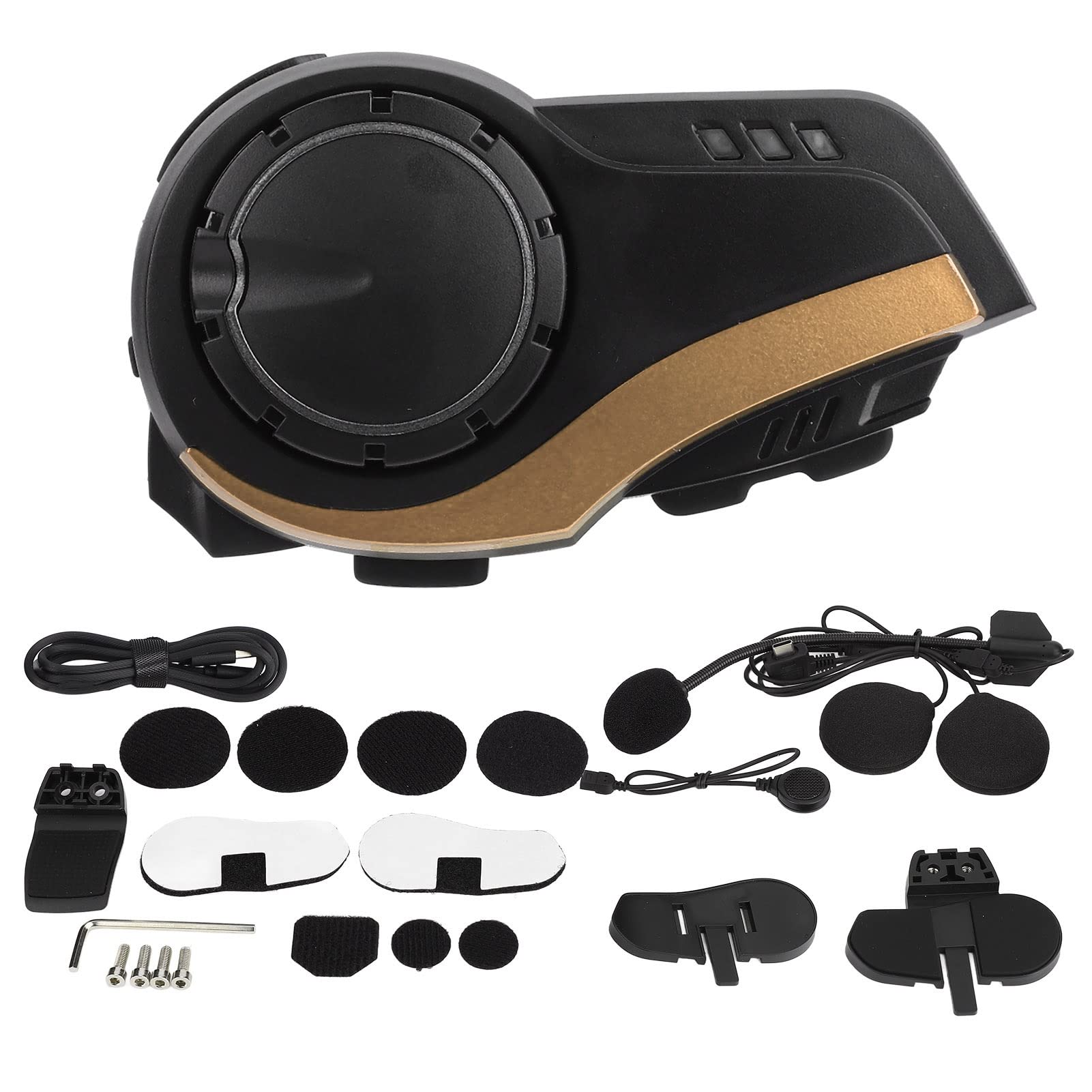 Wakects Casco Moto Bluetooth Auricolare, IP65 Impermeabile (YELLOW)