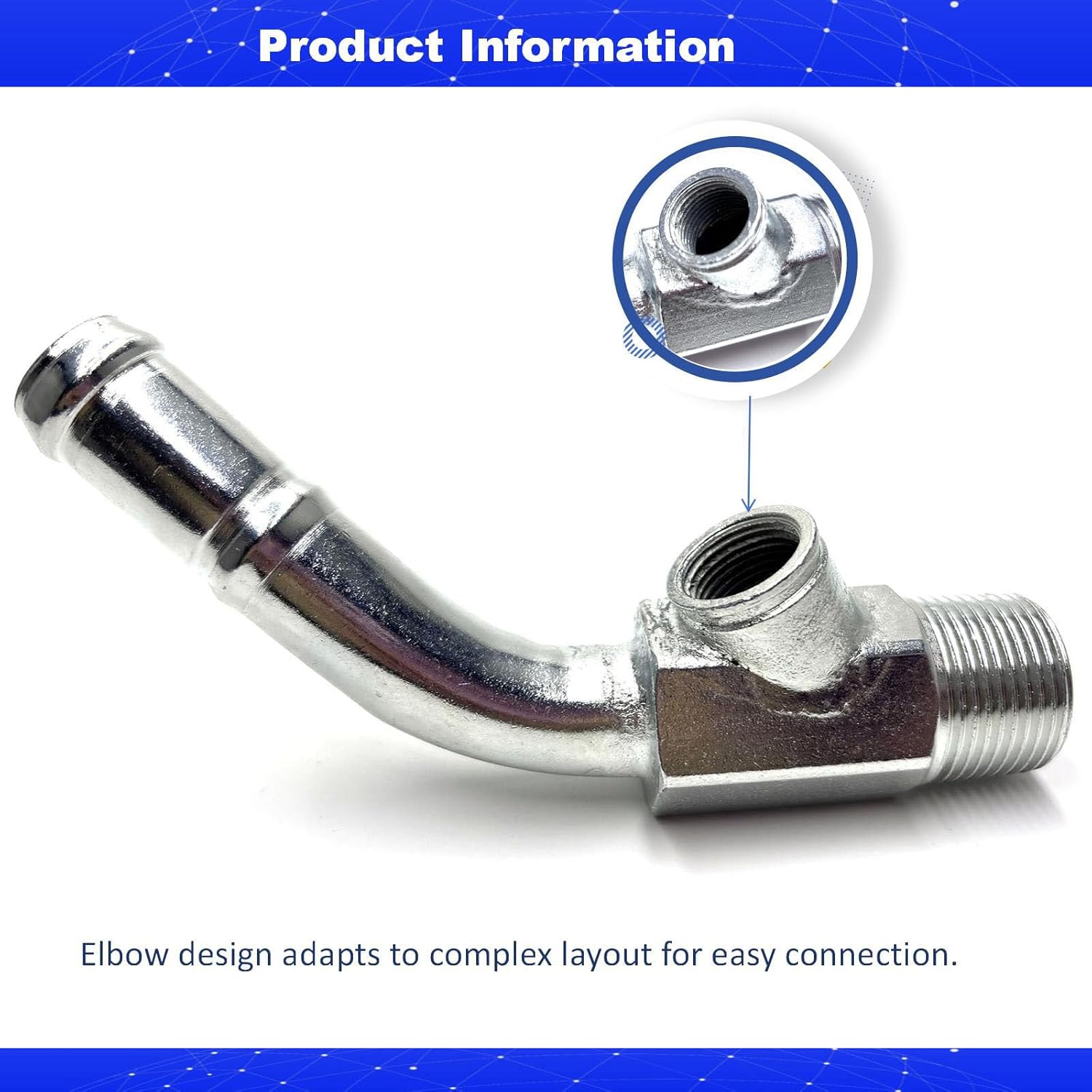 Hot Water Radiator Coolant Temp Sensor Elbow Connector Tube Replace E5TZ-18599-C Fit for Ford F-150/250/350 & Bronco E-150/250/350