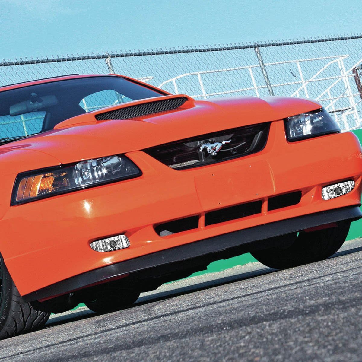DNA MOTORING FL-ZTL-115-CH Fog Light Driver & Passenger Side Enhance visibility [Compatible with 99-04 Ford Mustang GT]