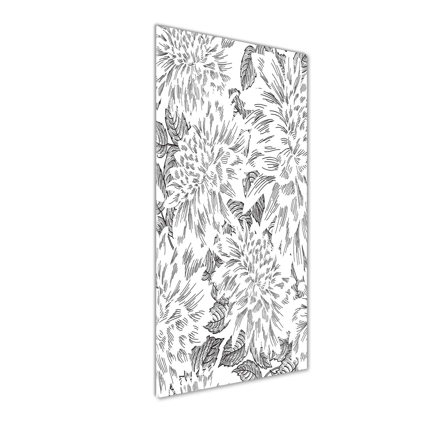 Tableaux pour le mur en verre acrylique, finition brillante pivoines
