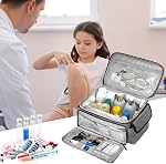 Sac de premiers soins portatif, trousse de premiers secours pour les voitures, trousses de premiers médicaments Voyage Aviation, sac de rangement multifonctionnel pour les infirmières médecins à domicile, robustes et durables (Grey)