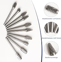 YSDMY 10 részes keményfém vágófej szett 3mm szárral, 6mm csiszoló fejjel 7