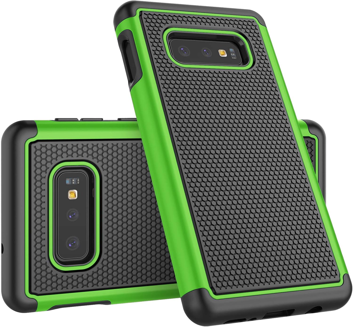 Tekcoo for Galaxy S10e Case, for Galaxy S10e Cute Case, [Tmajor] Shock Absorbing [Green] Rubber Silicone & Plastic Scratch Resistant Rugged Solid Bumper Grip Sturdy Hard Case Cover for Samsung S10e