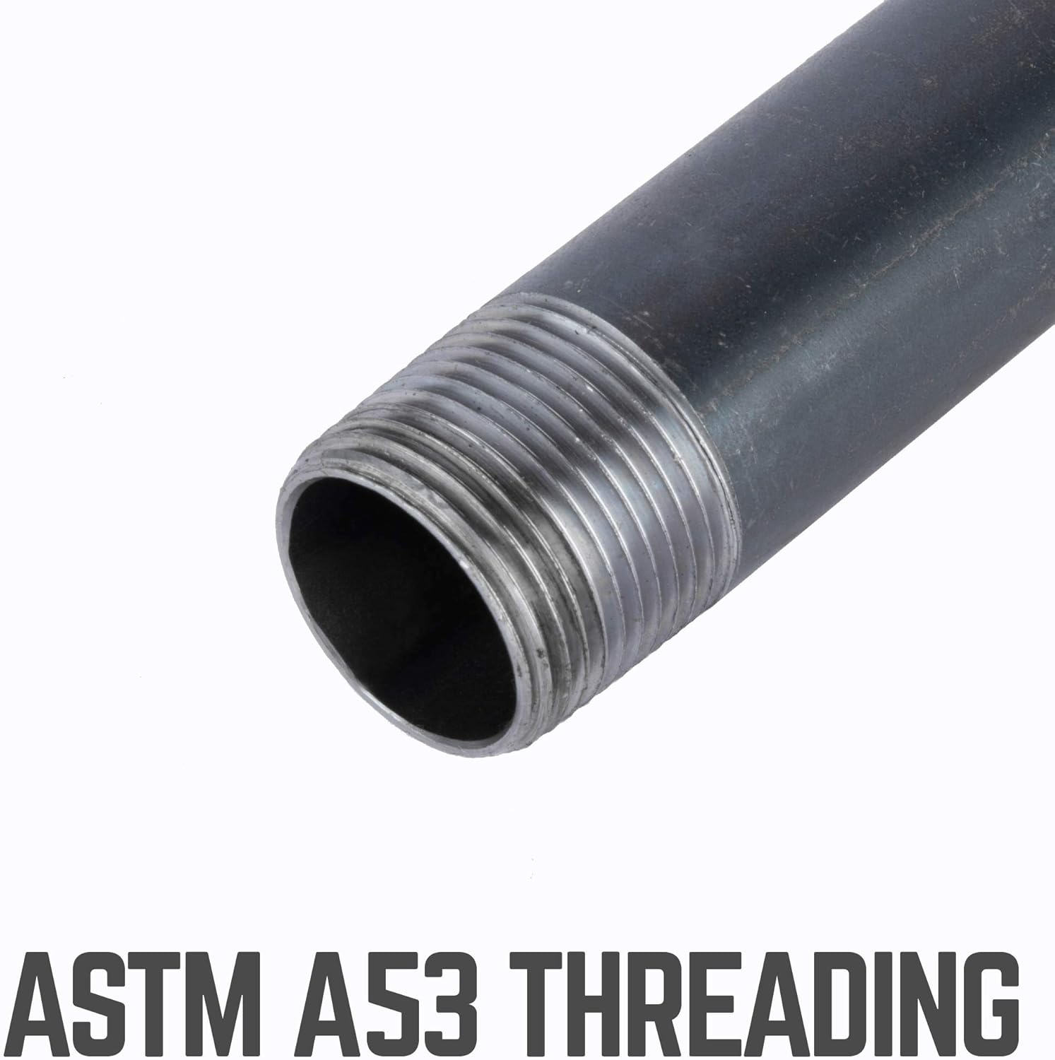 PIPE DECOR Black Steel Plumbing Pipe, 2 in. Dia. x 24 in. Pre-Cut Pipe Fits Standard 2 Inch Black Threaded Pipes, Nipples and Fittings, 2 Pack