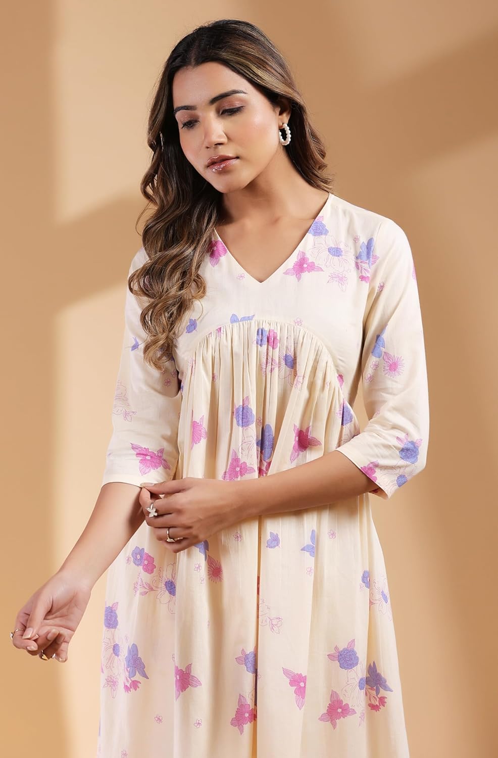 Janasya Indian Women's White Cotton Kurta Set for Women - Image 6