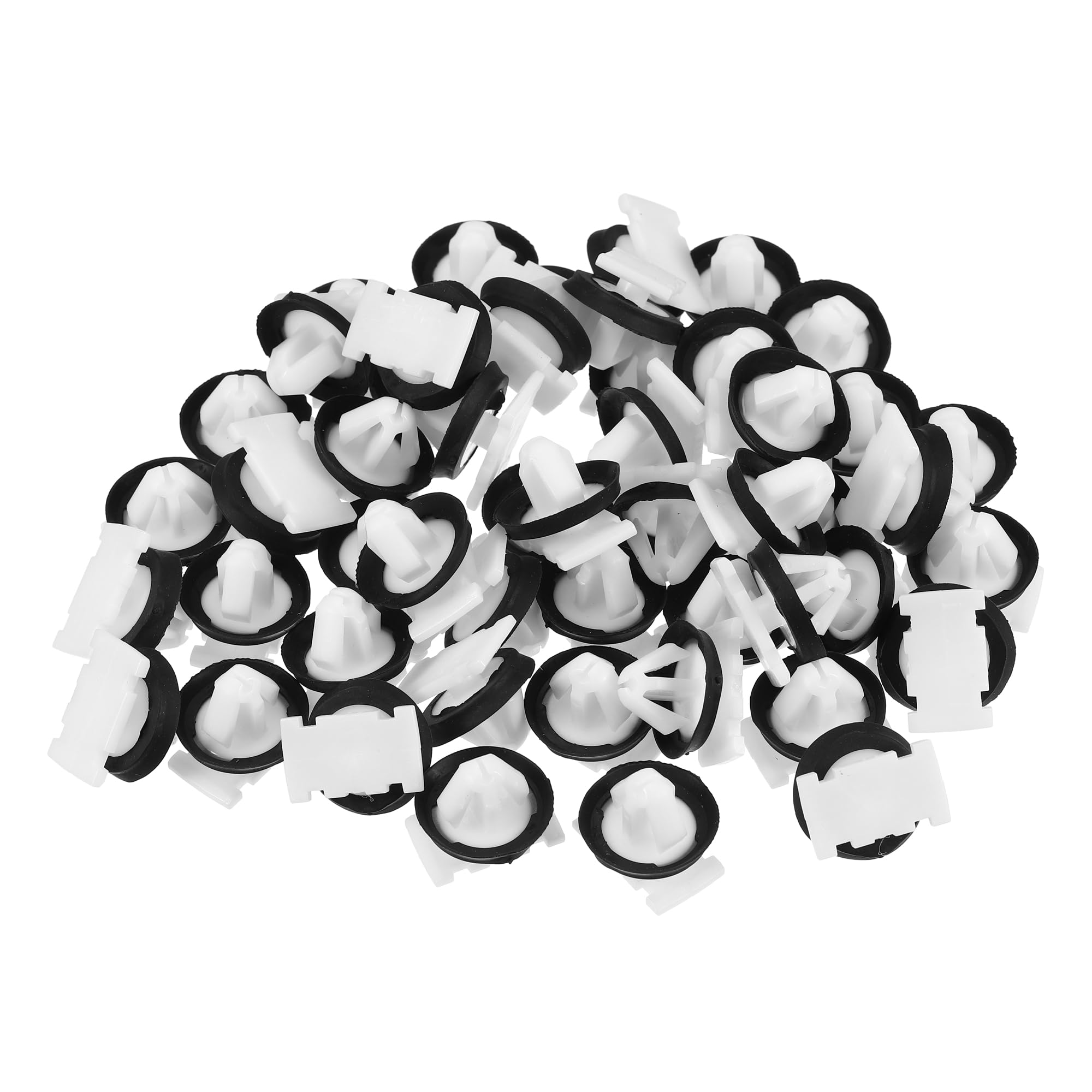 Motoforti Rocker Panel Clips, Panel Retainer Clip Replacement, for Cadillac CT5 2020-2023, Plastic, No.11547581, Black White, 50pcs