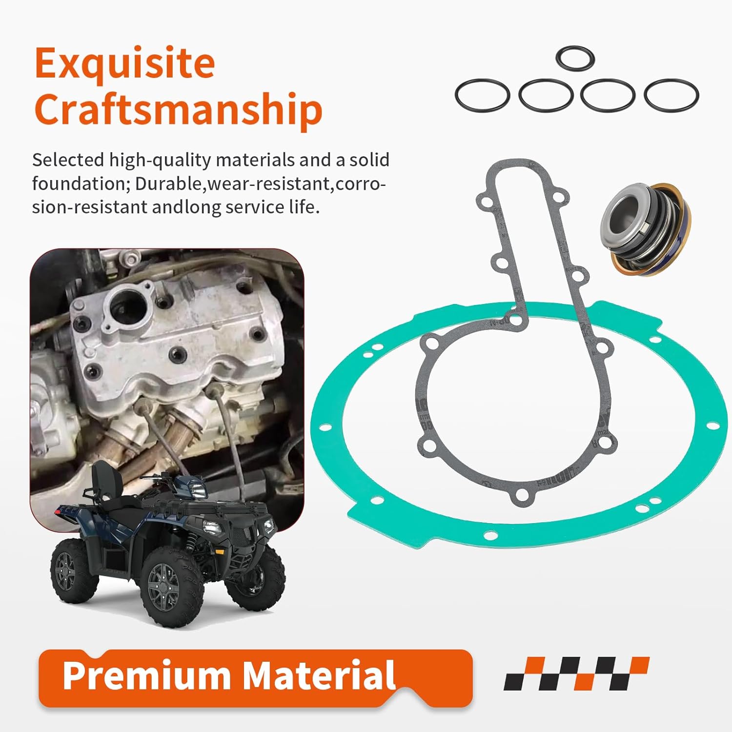 Water Pump Repair w/Seal Gasket Kit For Polaris Sportsman Scrambler 850 1000 XP 2009-2025 5412954 3610136