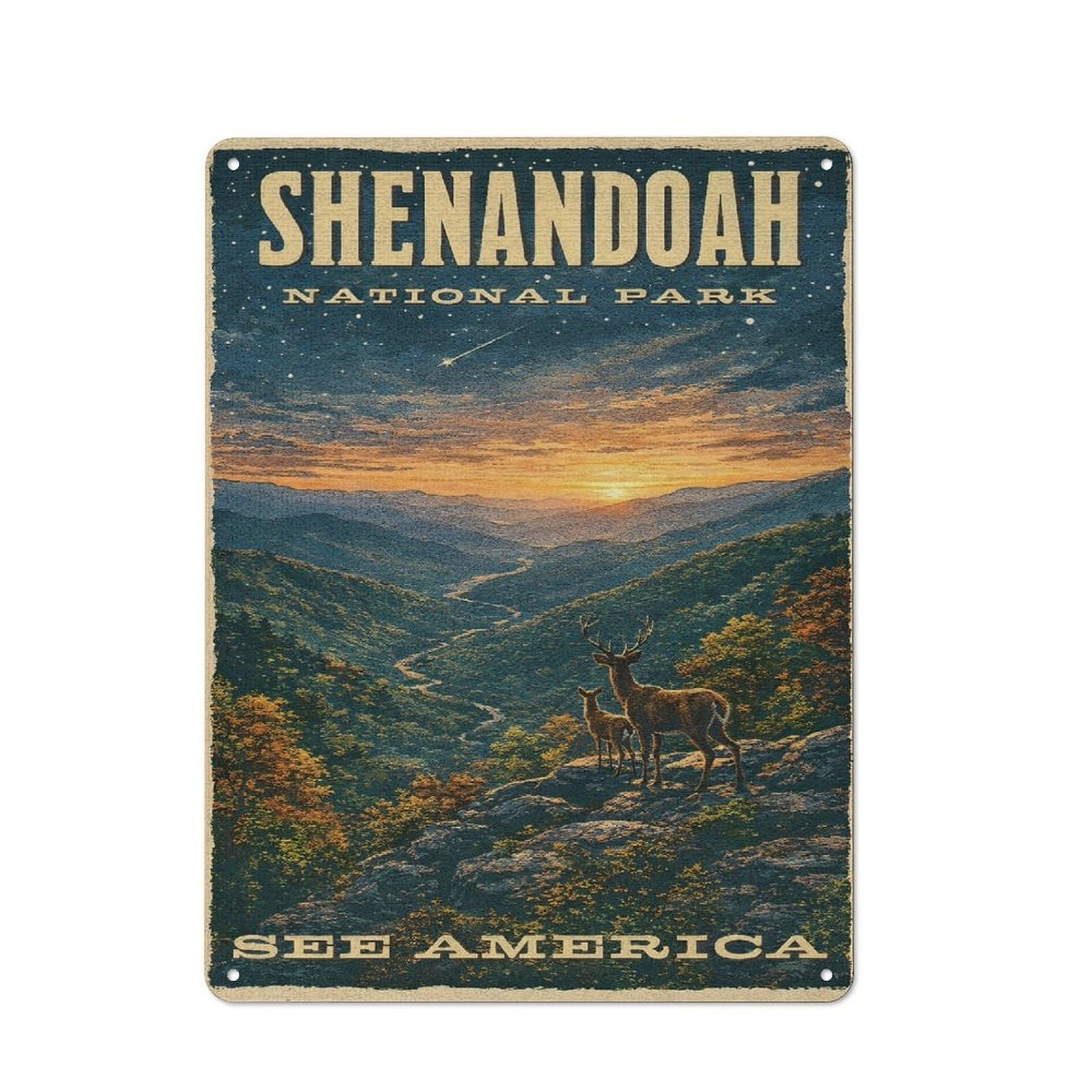 Junmoney Style-5 Outdoor Room Shed Metal Sign 40X30cm Featuring Shenandoah National Park Vintage, Utility Space Decor For Patio Bar, Workshop, Shed Or Kitchen