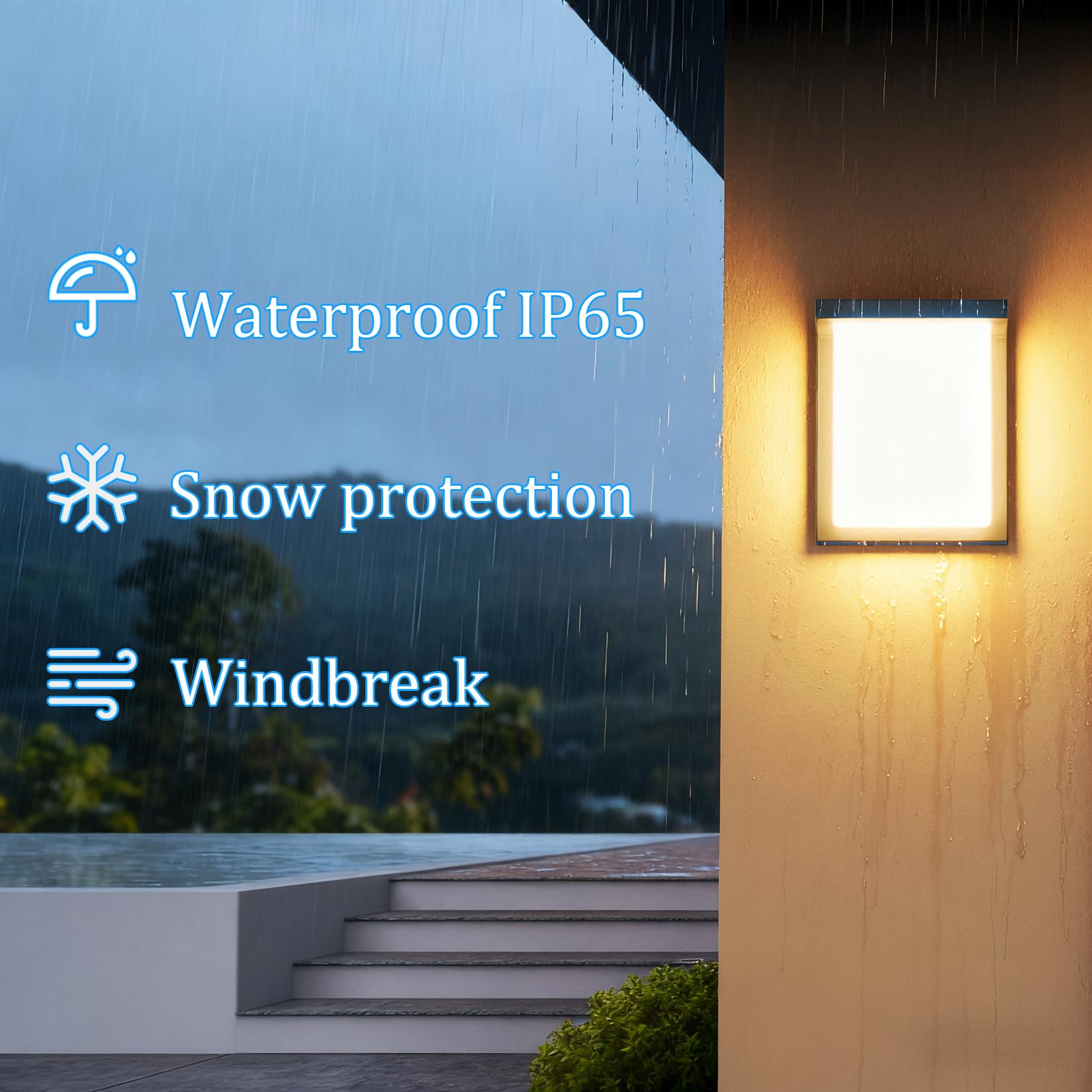 Kligthen LED Lampada da parete esterna, 3000K Lampada da parete interna, 30W Applique da esterno, IP65 Luce da parete esterna, Applique per terrazza, giardino, antracite