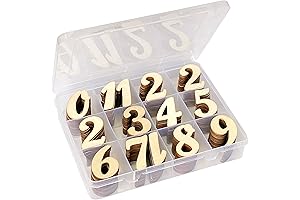 2 Inch 196 Pieces Unfinished Wood Numbers for Craft