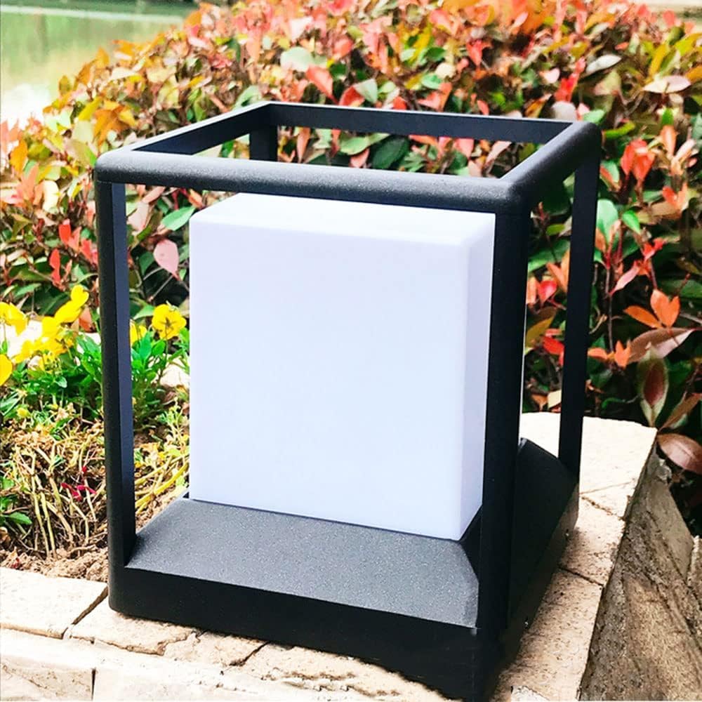 Moderna lampada a colonna per esterni, semplice, IP65, impermeabile, in alluminio, per giardino, patio, recinzione, superficie piatta, decorazione per lanterna stradale (dimensioni: