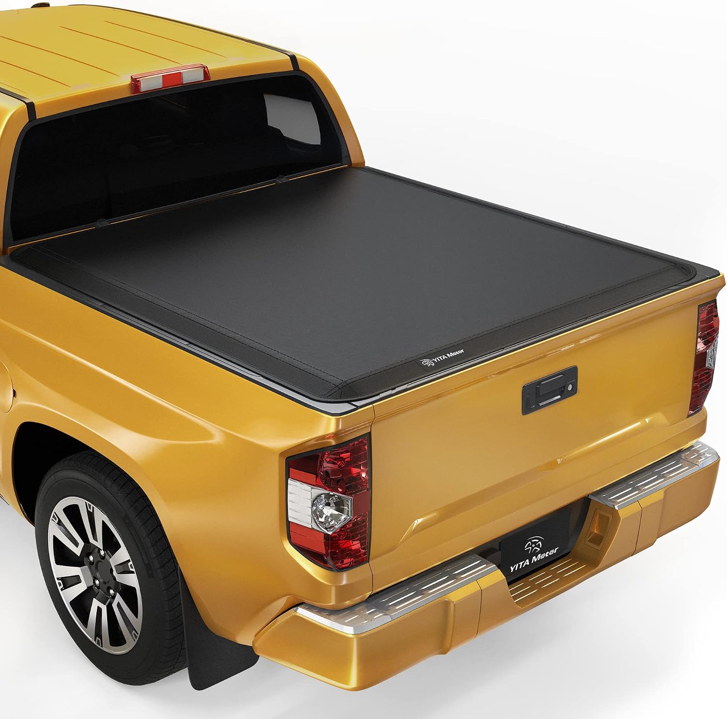 YITAMOTOR Soft Quad Fold Truck Bed Tonneau Cover Compatible with 2014-2021 Toyota Tundra(Excl. Trail Edition), Fleetside 5.5 ft Bed with Deck Rail System