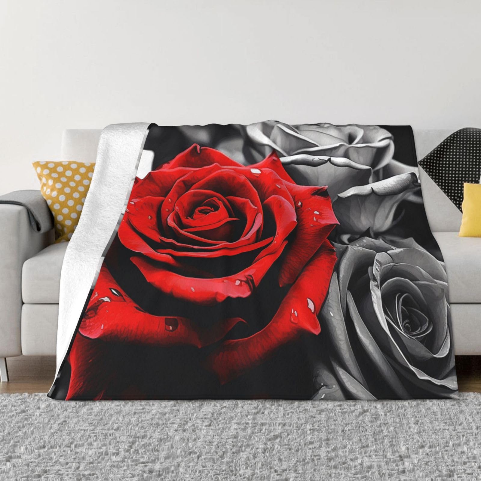 Couverture en micro polaire légère contre le froid et la clim grand plaid chaud flanelle roses