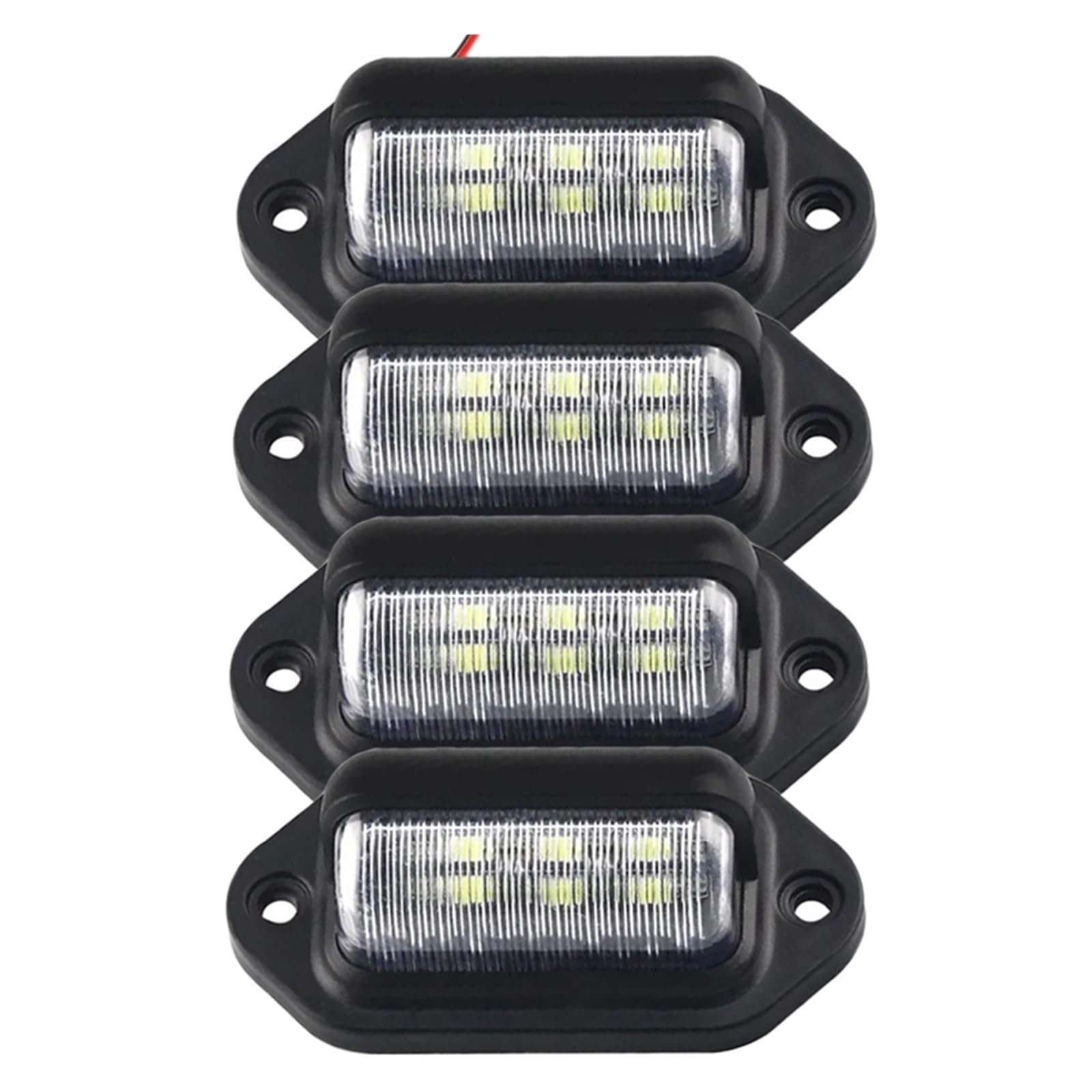 4 Pezzi Luci Targa Per Camion Auto 12-24 V 6 LED Universale Impermeabile Fanale Posteriore Per Camion Lampada Targa Lampadine Bianche LED Luci targa