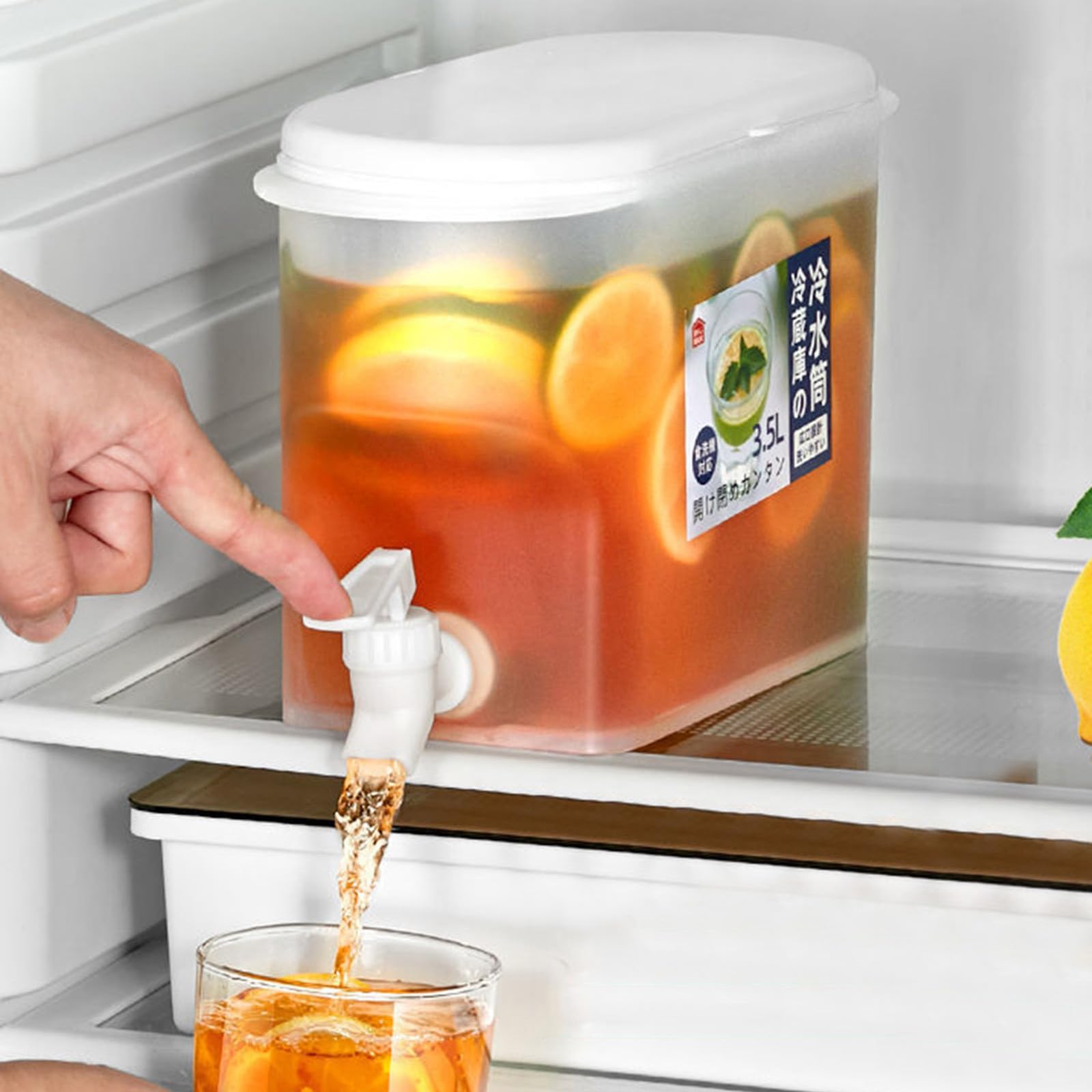 Beverage Dispenser for Fridge,1 Gallon Water Dispenser with Spigot Leak  Proof Lids,Juice Container Sealed Plastic Lemonade Milk Cold Drink Tea Jug