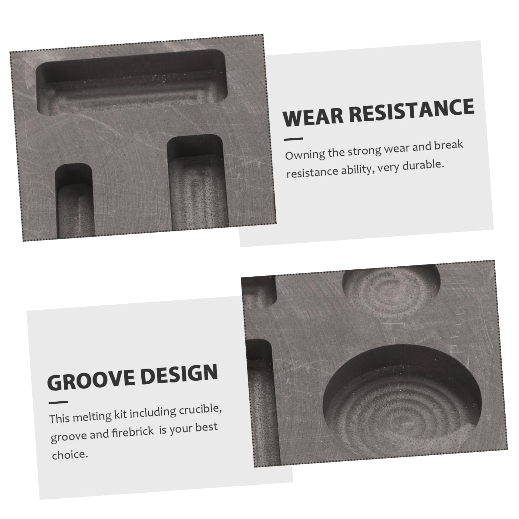 Angoily 1 Set Set Graphite Ingot Set Reusable Melting Casting Tools for Gold Silver Portable Melting Bowl with and Impact for Alloys