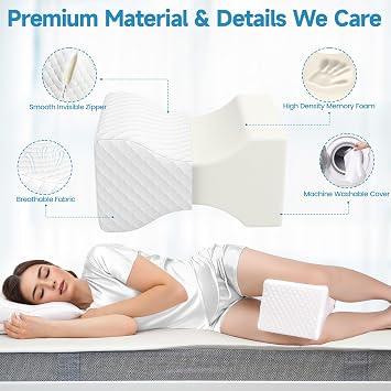 TranquilRelax Knee Pillow for Side Sleepers, Leg Pillow for Side Sleeping