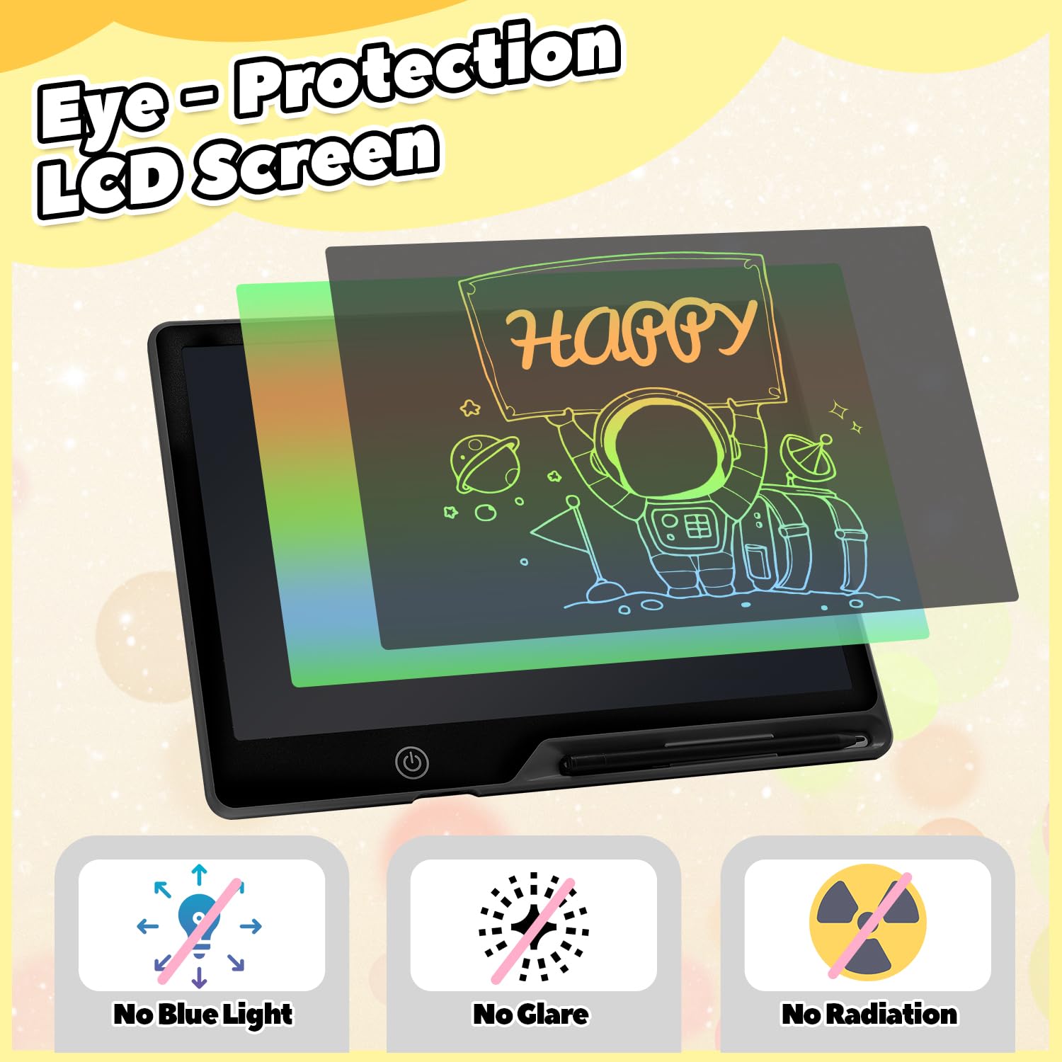 Tavoletta Grafica Bambini LCD Ricaricabile (Nero, 16 Pollici)