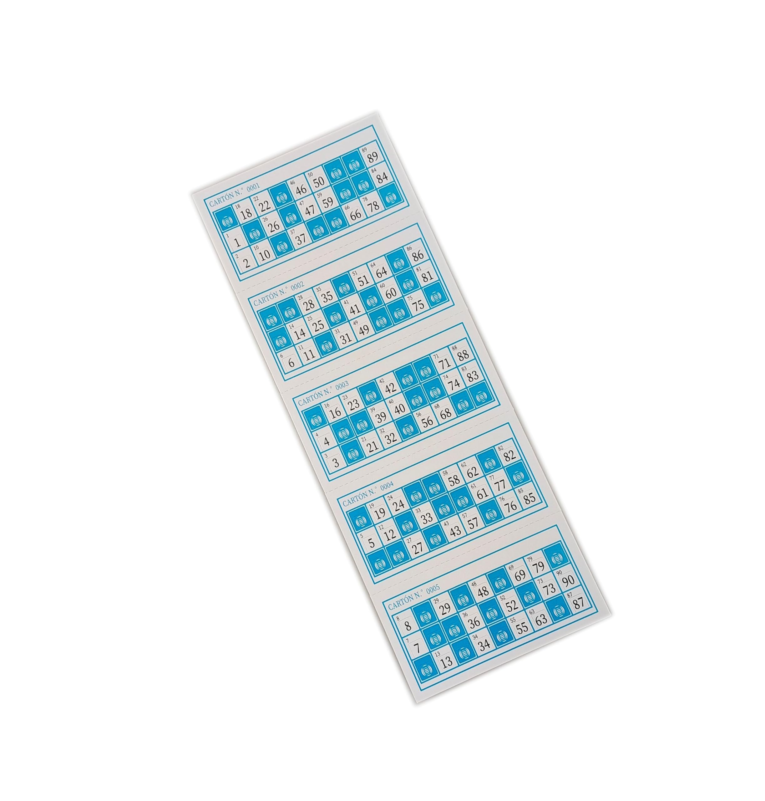 Pandiui23 500 Bingo Cards Die-Cut for Traditional Bingo 90 Balls (Blue), 116 x 52 mm - Image 2
