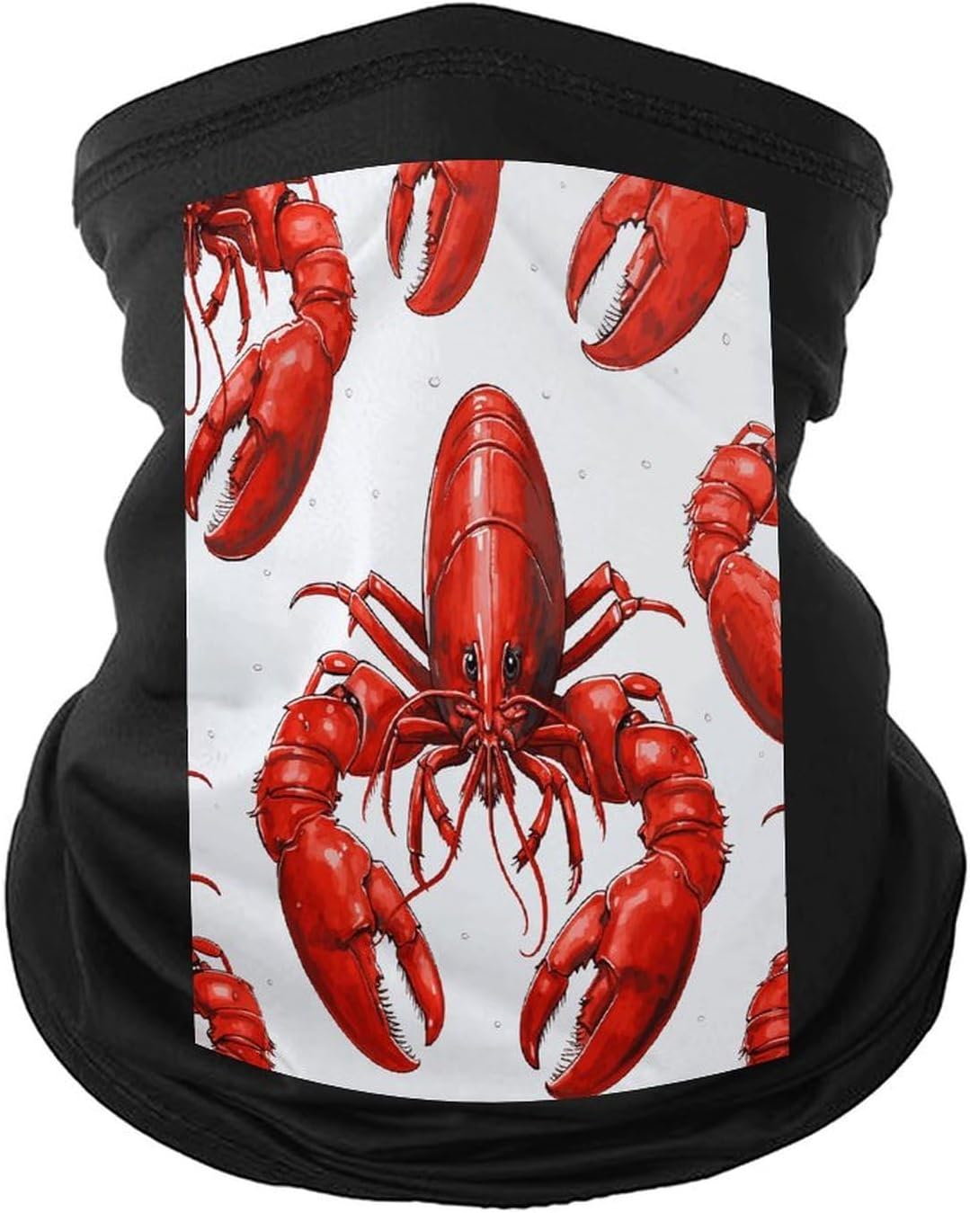 Red Lobster Print Face Mask for Men Women,Neck Gaiter Sunscreen Breathable,Face Cover for Skiing Fishing Hiking Cycling